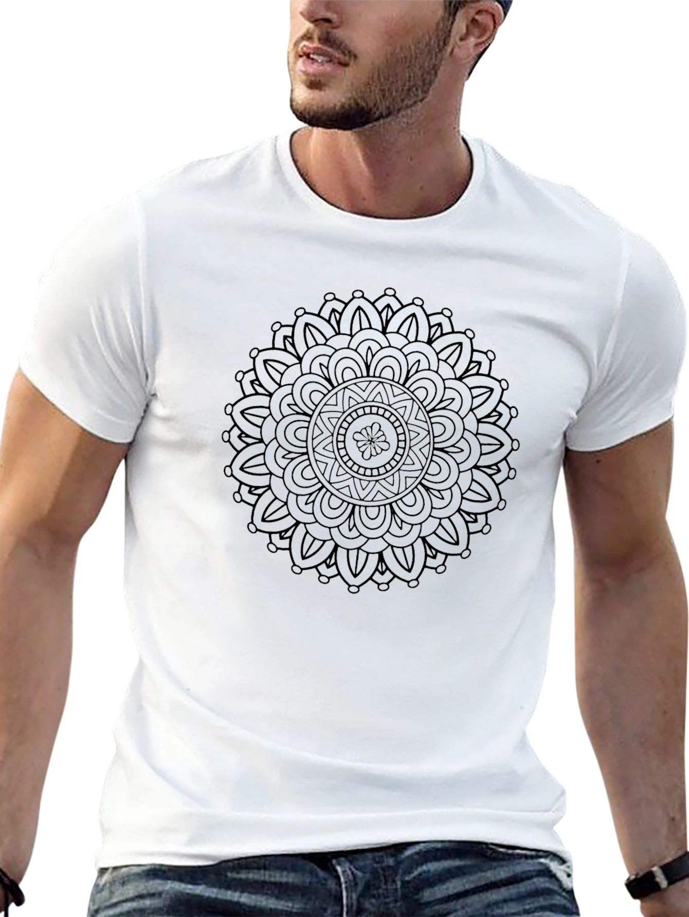 Mandala Print Black T-Shirt - Modern Style