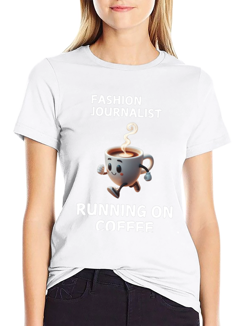 Fashion Journalist Running on Coffee T-Shirt