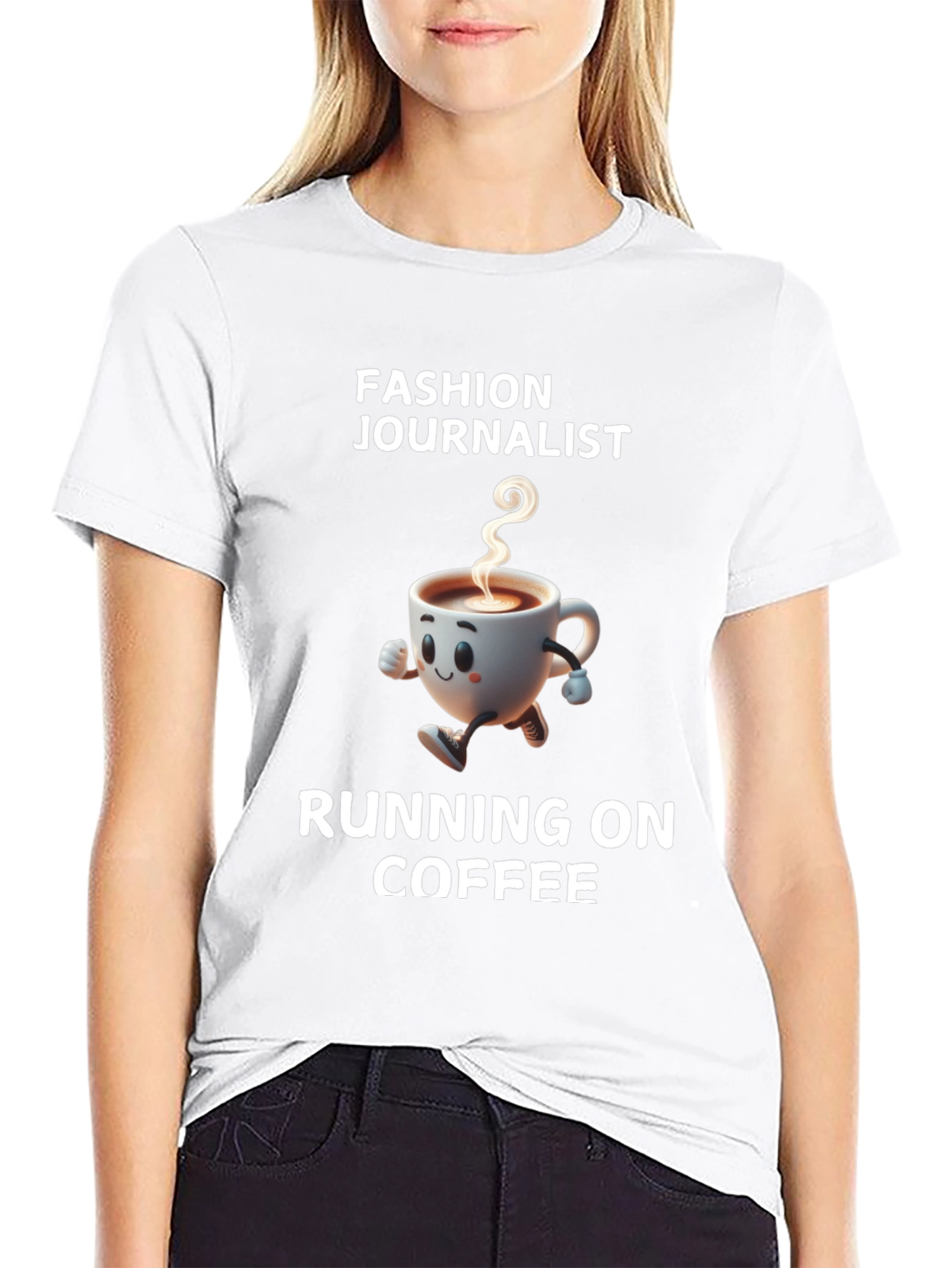 Fashion Journalist Running on Coffee T-Shirt