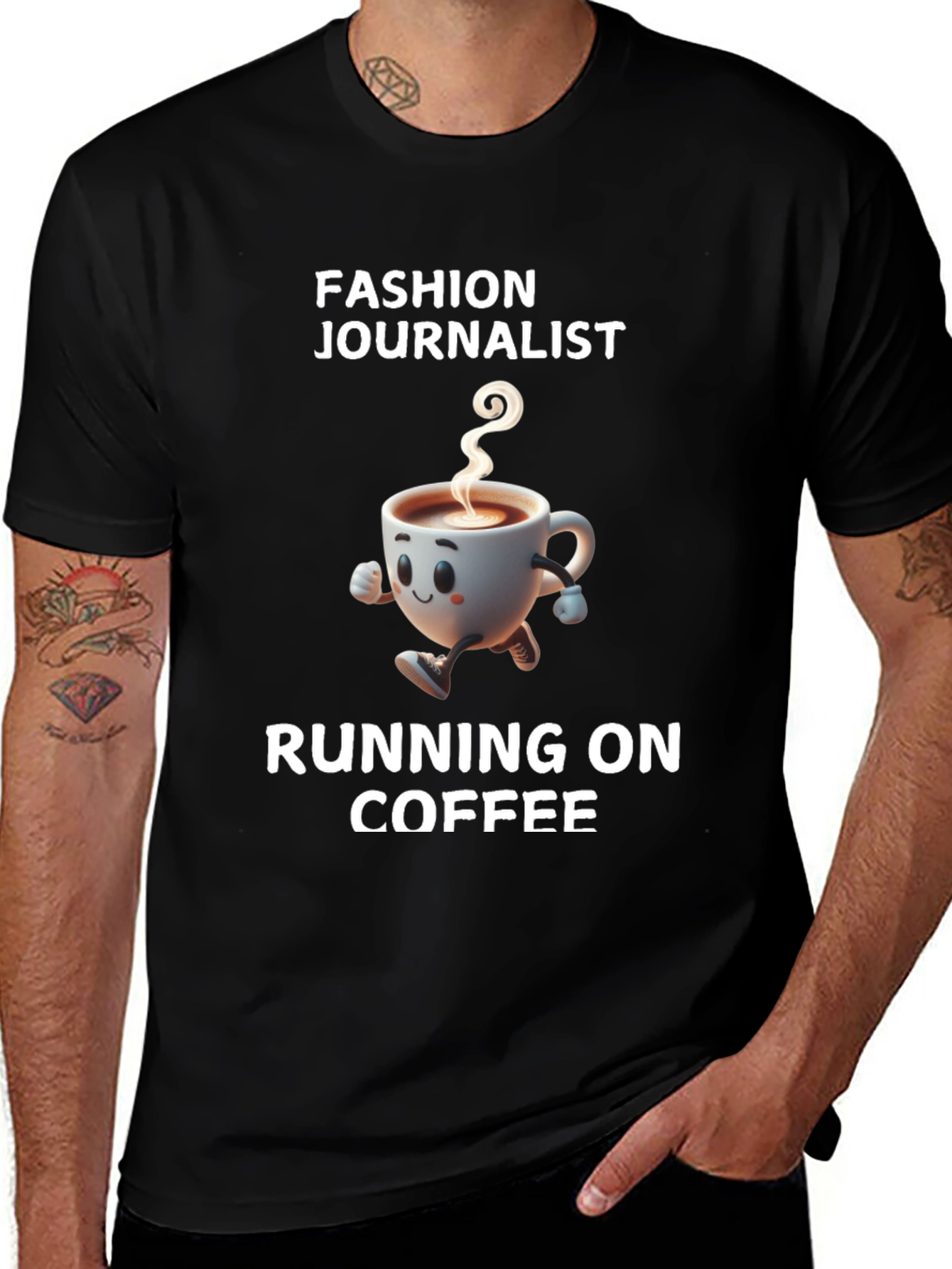 Fashion Journalist Running on Coffee T-Shirt