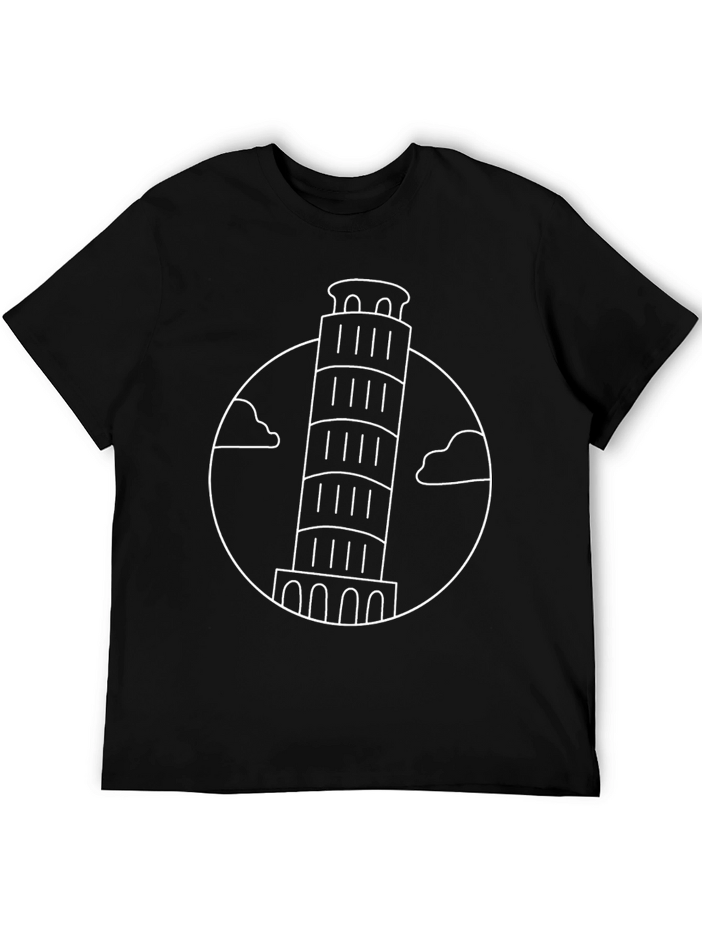 Leaning Tower of Pisa Graphic Tee - Black