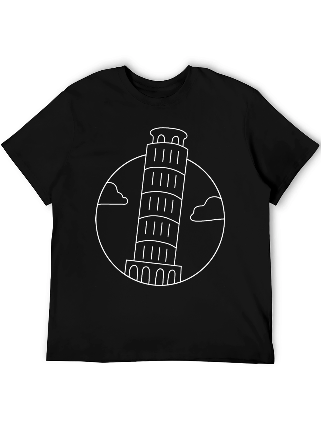 Leaning Tower of Pisa Graphic Tee - Black