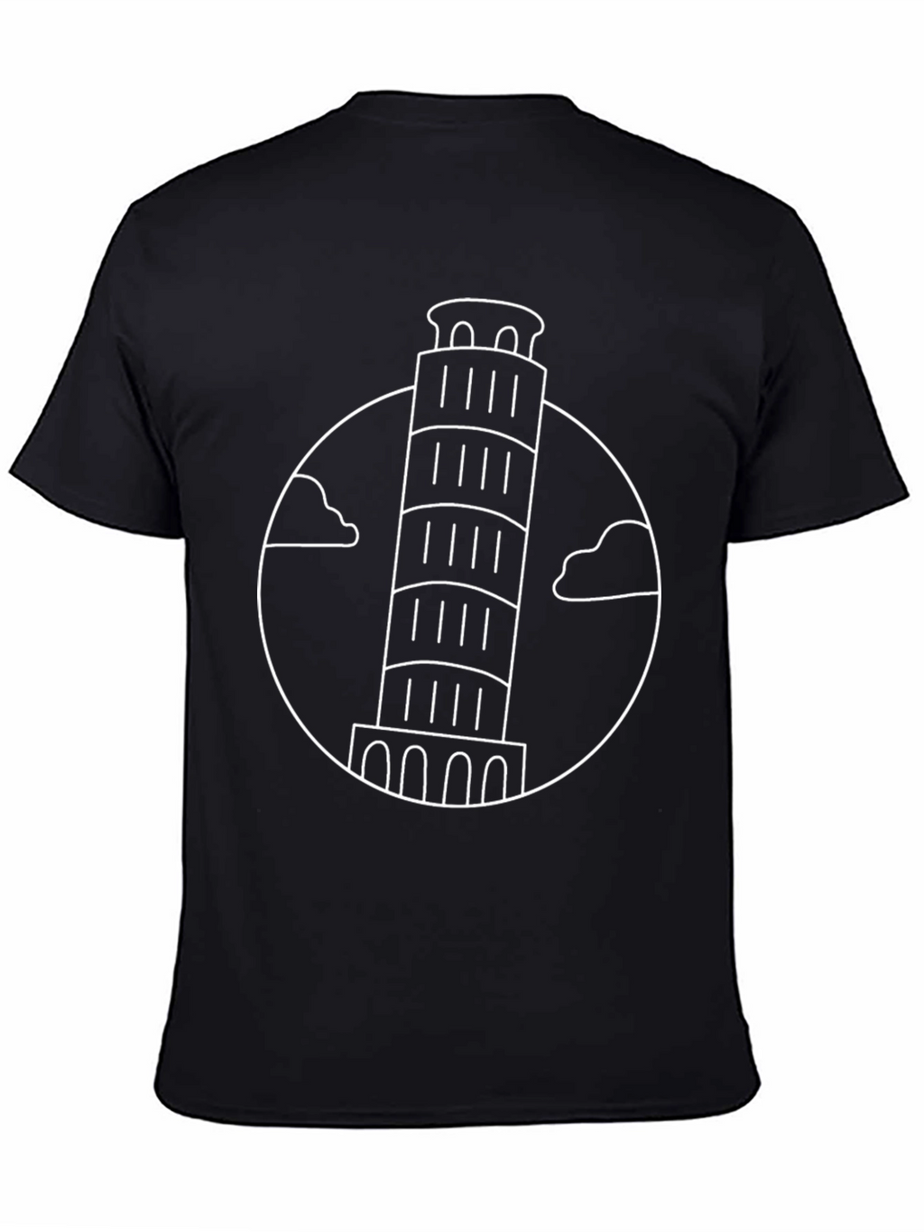 Leaning Tower of Pisa Graphic Tee - Black