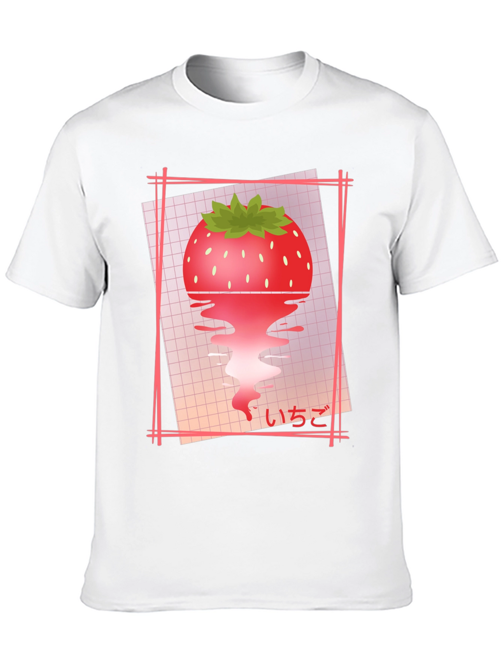 Strawberry Vaporwave T-Shirt - Black
