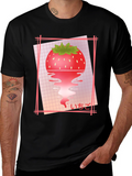 Strawberry Vaporwave T-Shirt - Black