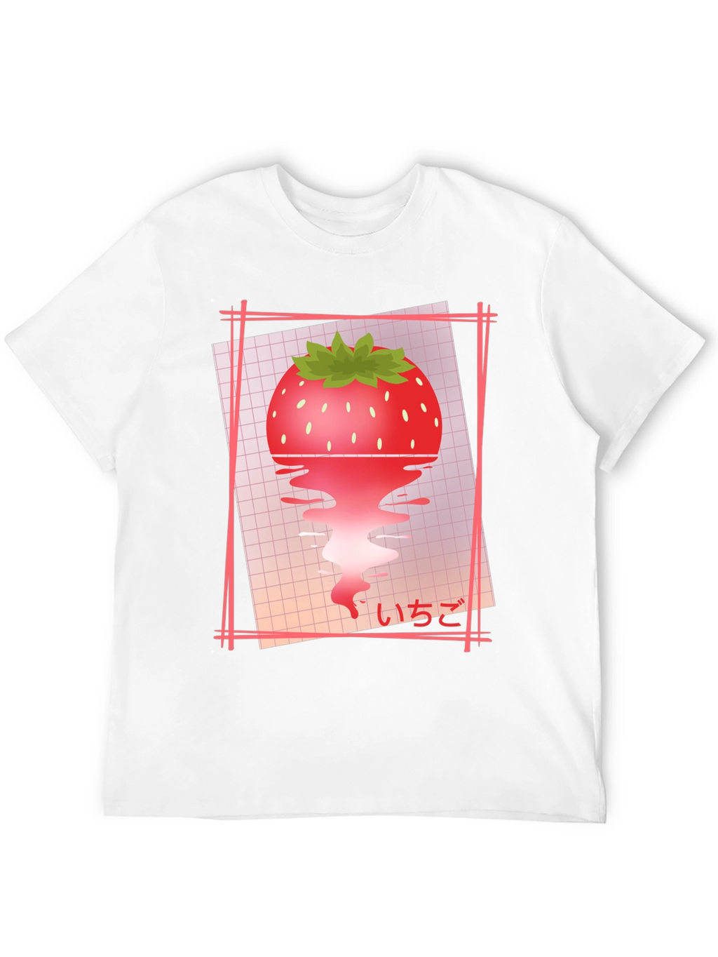 Strawberry Vaporwave T-Shirt - Black