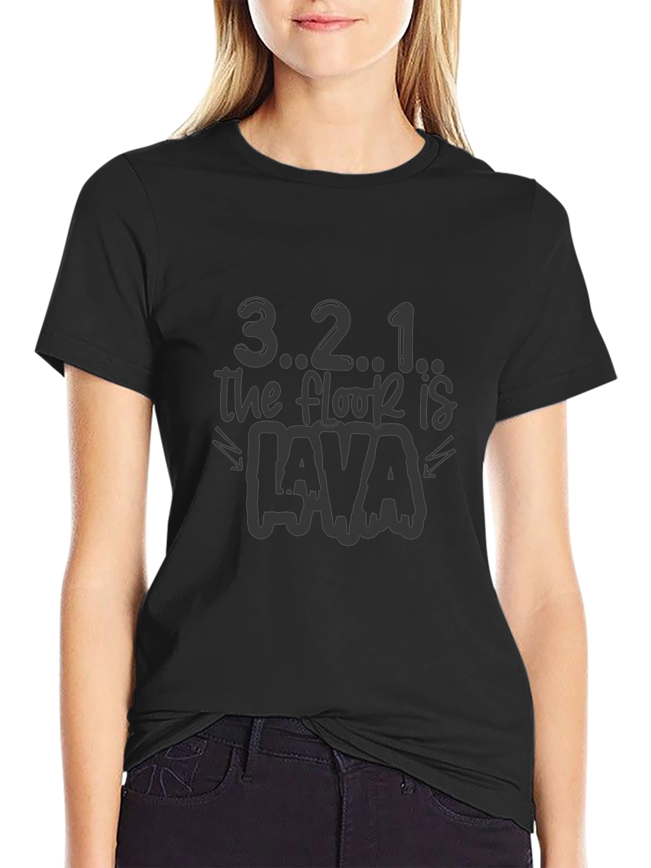 321 The Floor Is Lava Black T-Shirt