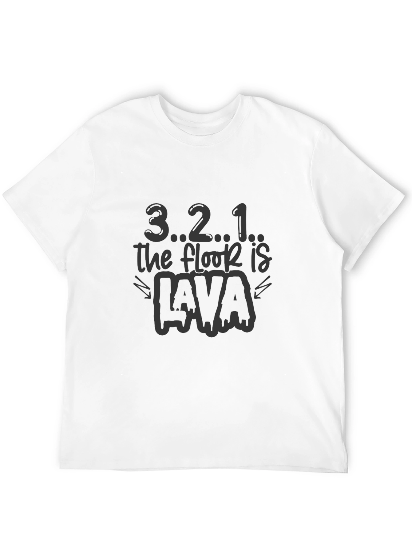 321 The Floor Is Lava Black T-Shirt