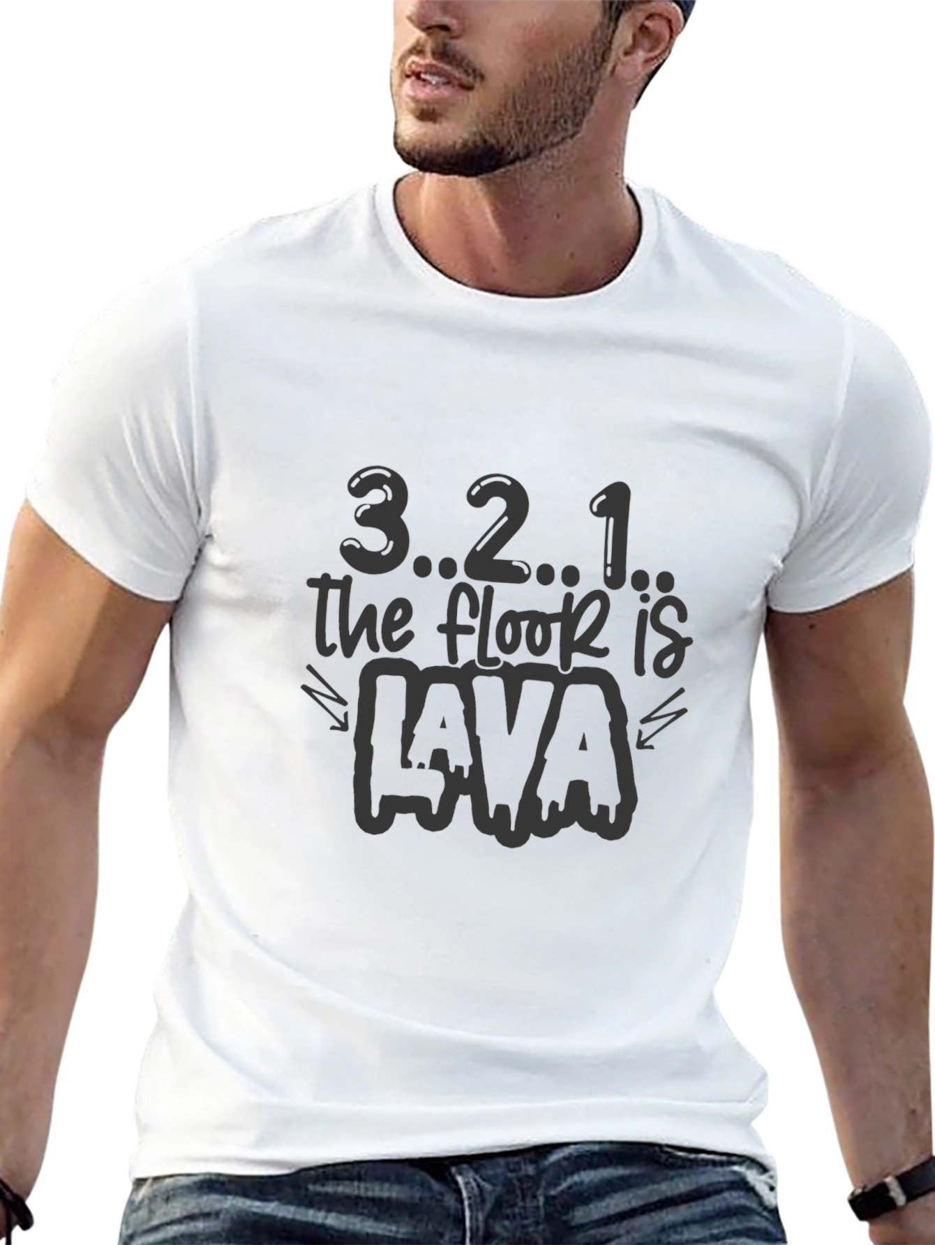 321 The Floor Is Lava Black T-Shirt
