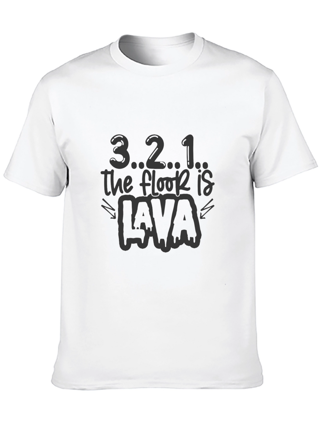 321 The Floor Is Lava Black T-Shirt