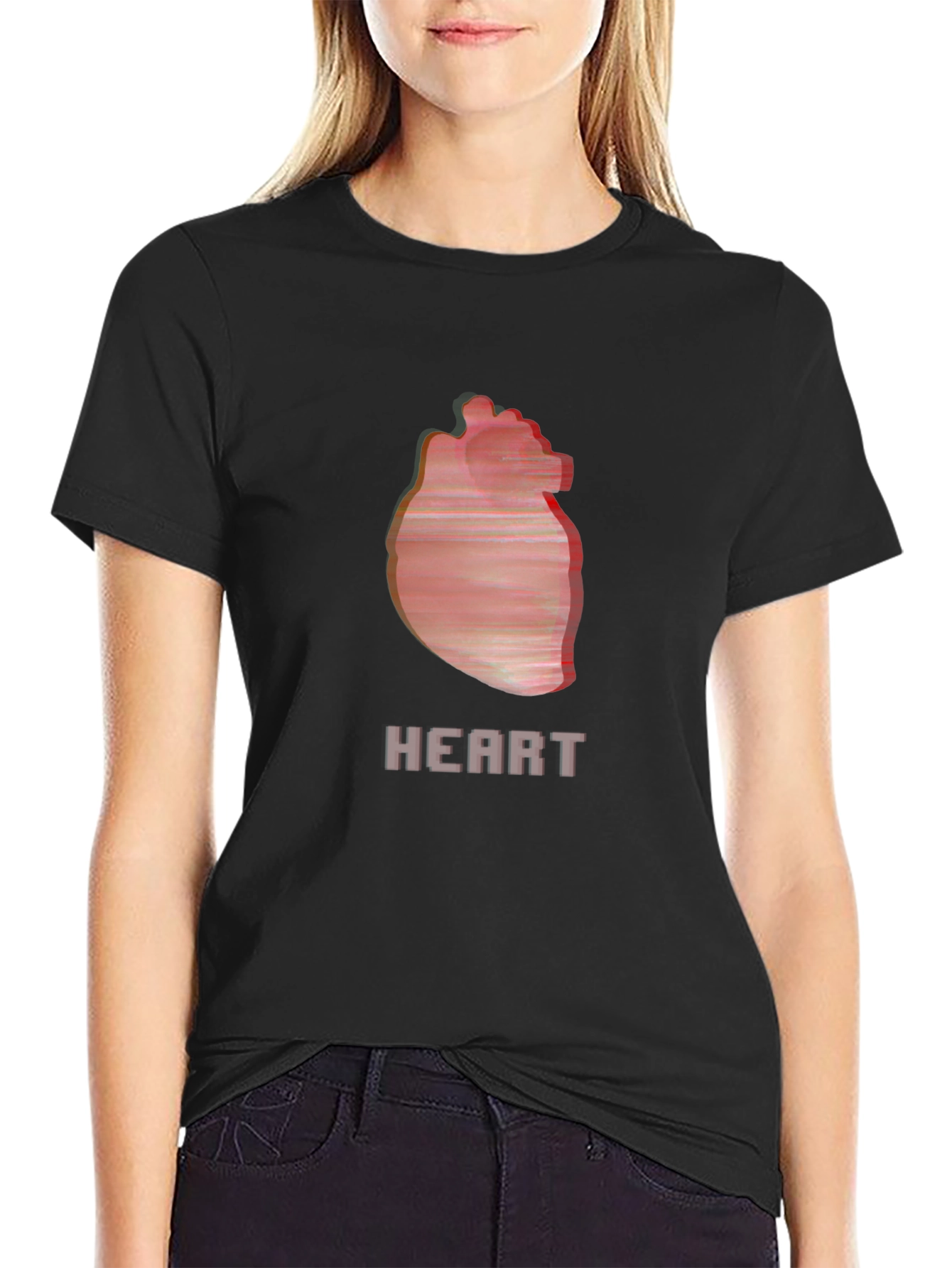 Heart Graphic Black T-Shirt