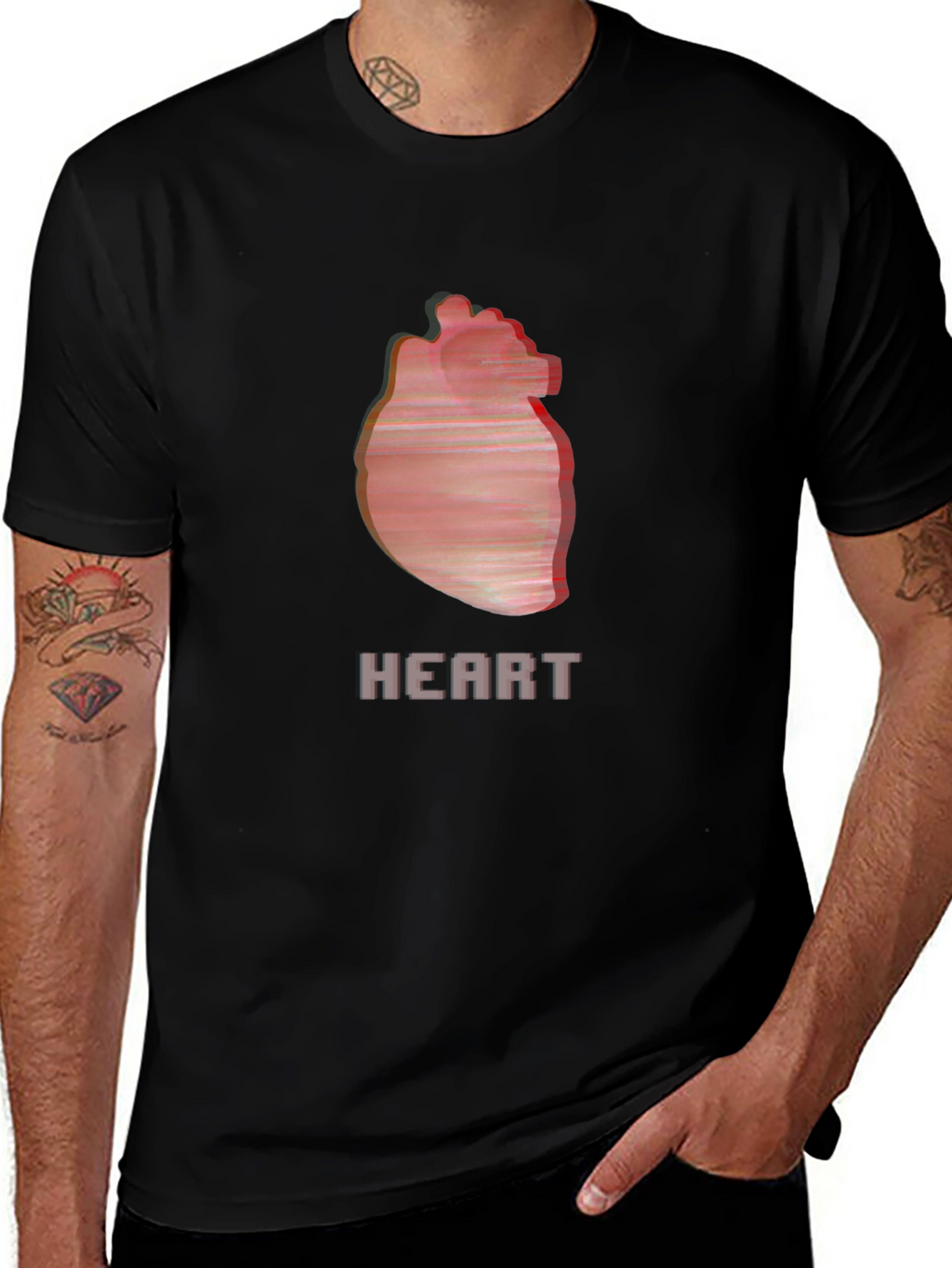 Heart Graphic Black T-Shirt
