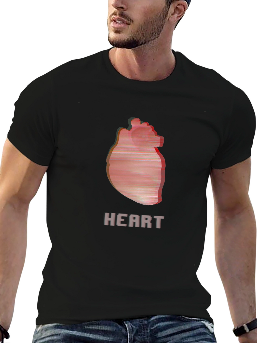 Heart Graphic Black T-Shirt