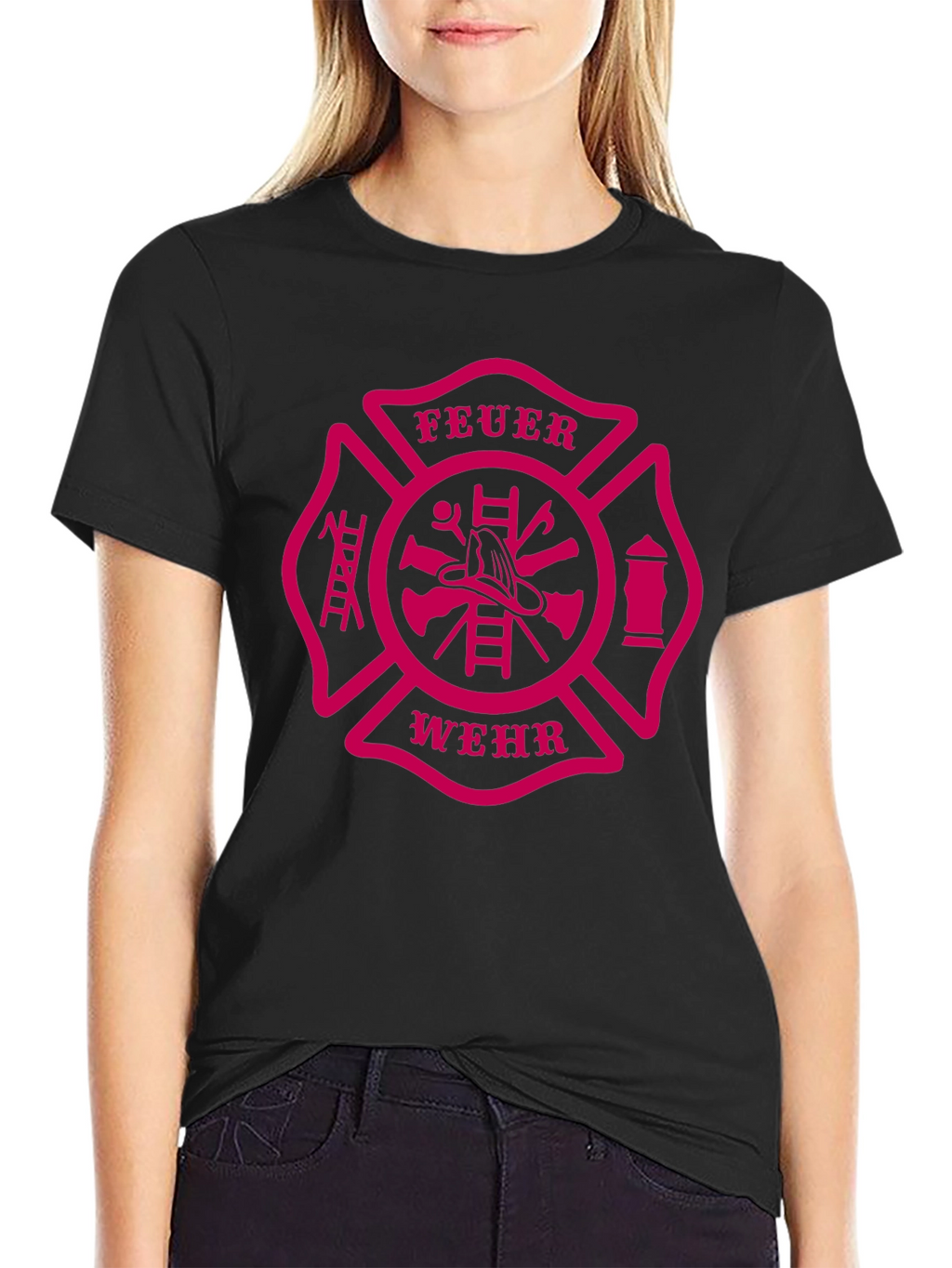 Feuerwehr Firefighter Maltese Cross Graphic T-Shirt