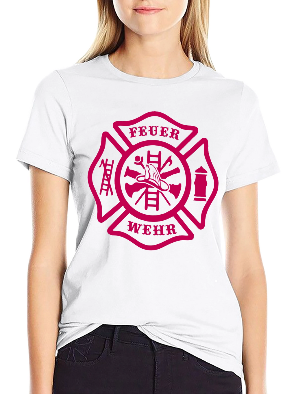 Feuerwehr Firefighter Maltese Cross Graphic T-Shirt