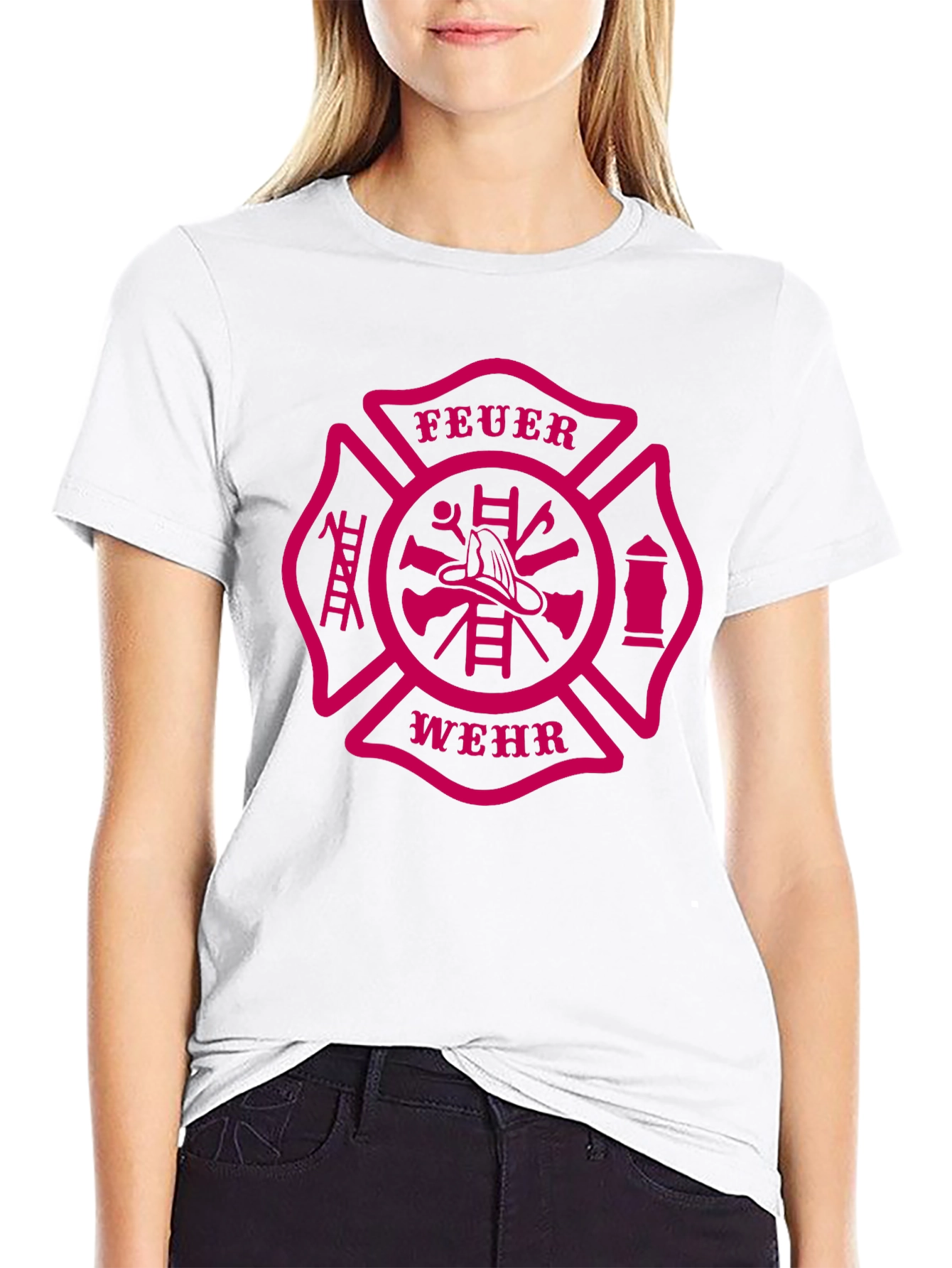 Feuerwehr Firefighter Maltese Cross Graphic T-Shirt