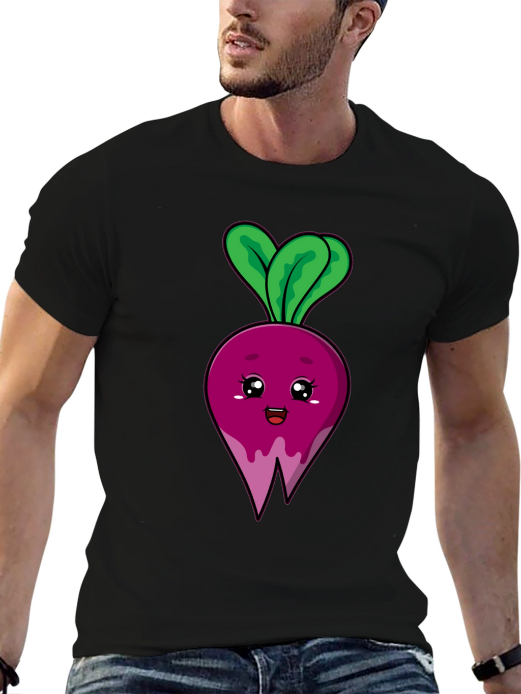 Cute Beet Graphic T-Shirt - Unisex Black Tee