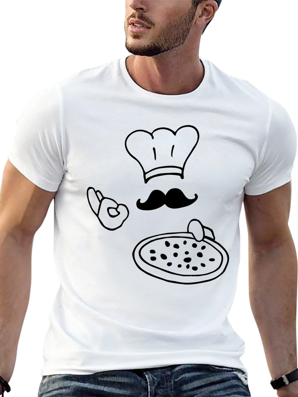 Chef Pizza Graphic T-Shirt - Black