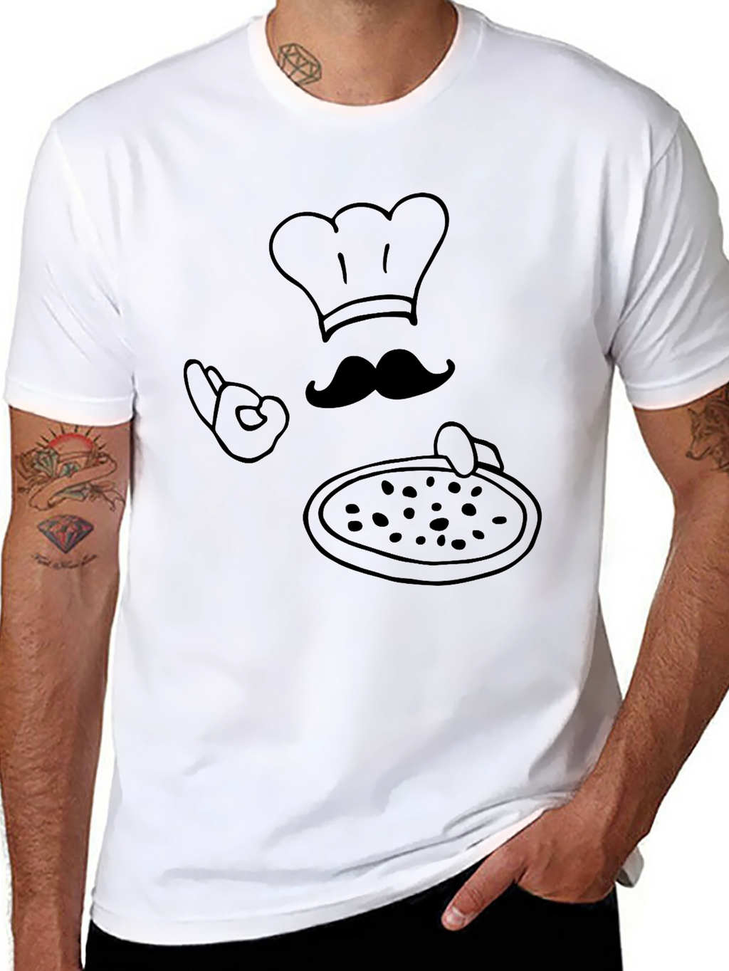 Chef Pizza Graphic T-Shirt - Black