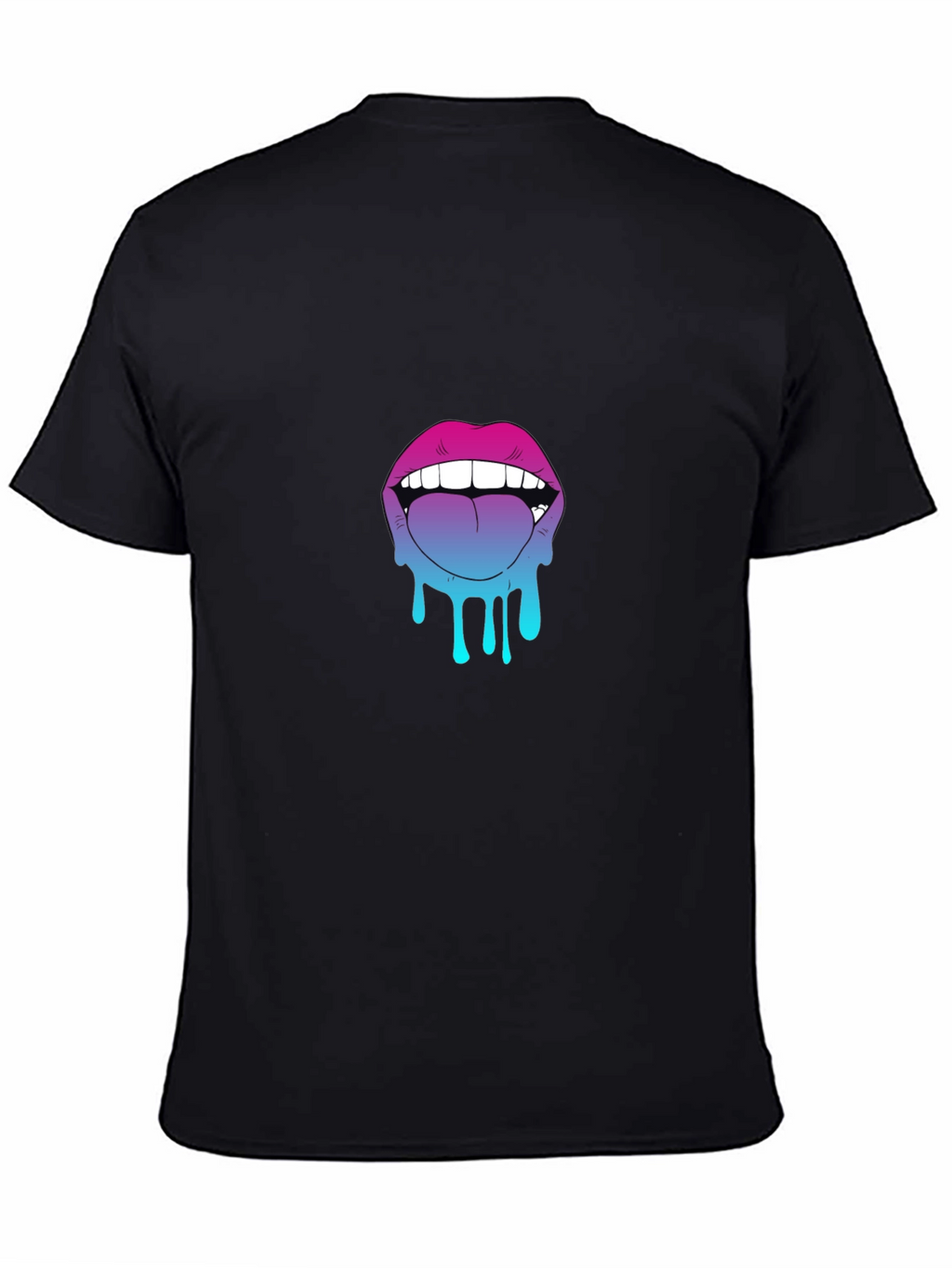 Dripping Lips Graphic Tee - Bold Black Cotton