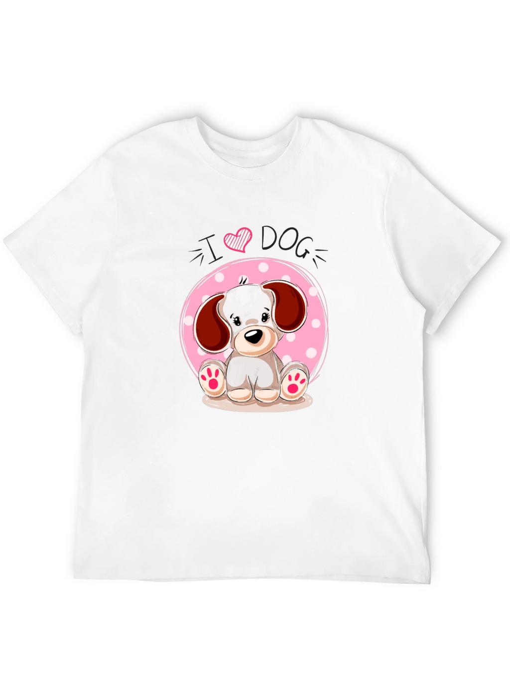 I Heart Dog Cute Puppy Graphic Tee - Black