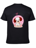 I Heart Dog Cute Puppy Graphic Tee - Black