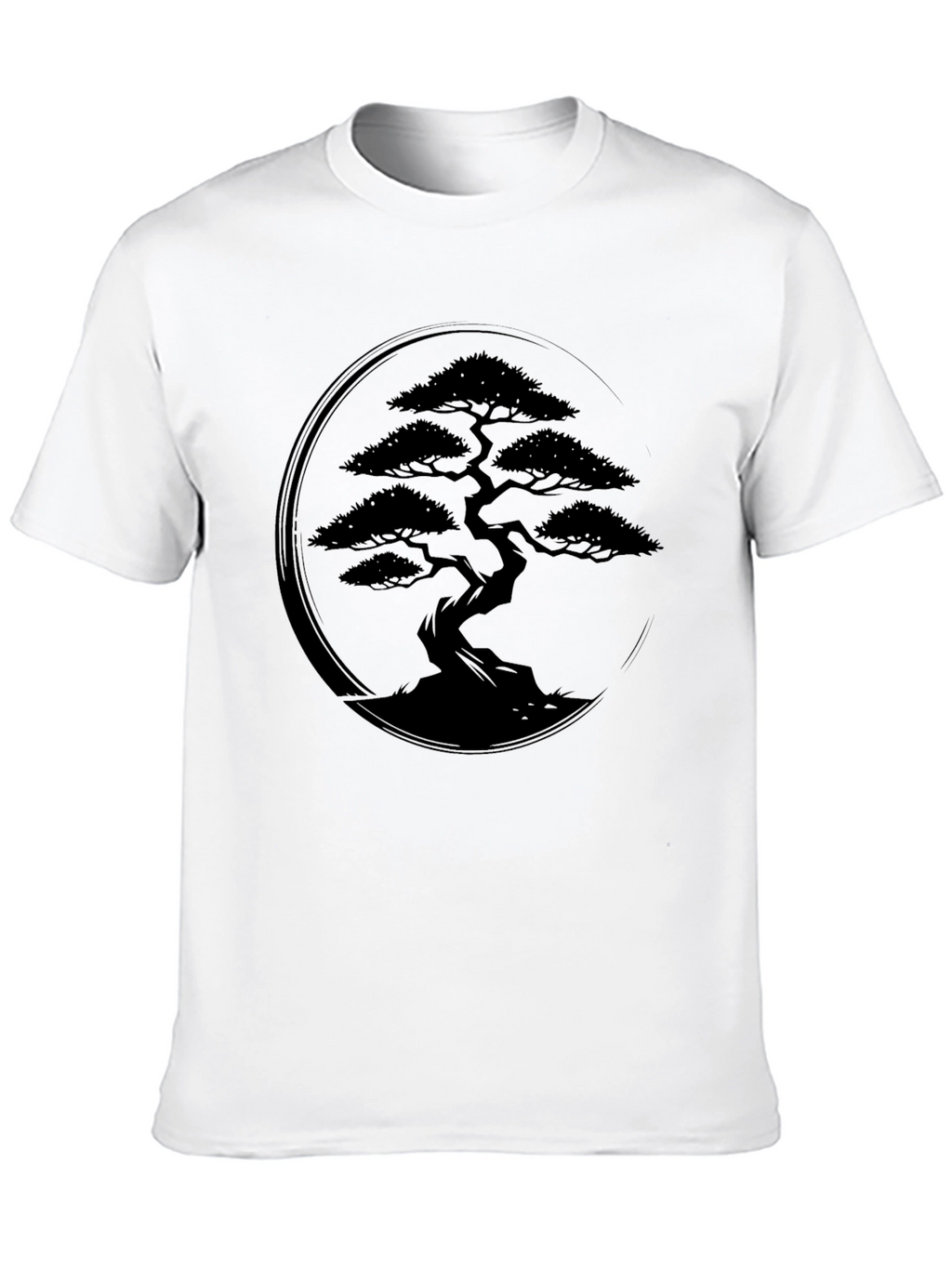 Bonsai Tree Graphic Tee - Zen Style Black T-Shirt