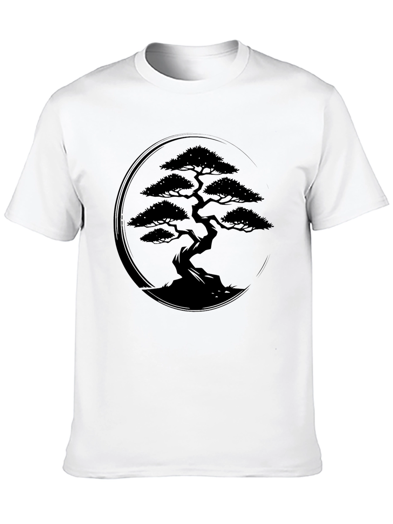 Bonsai Tree Graphic Tee - Zen Style Black T-Shirt