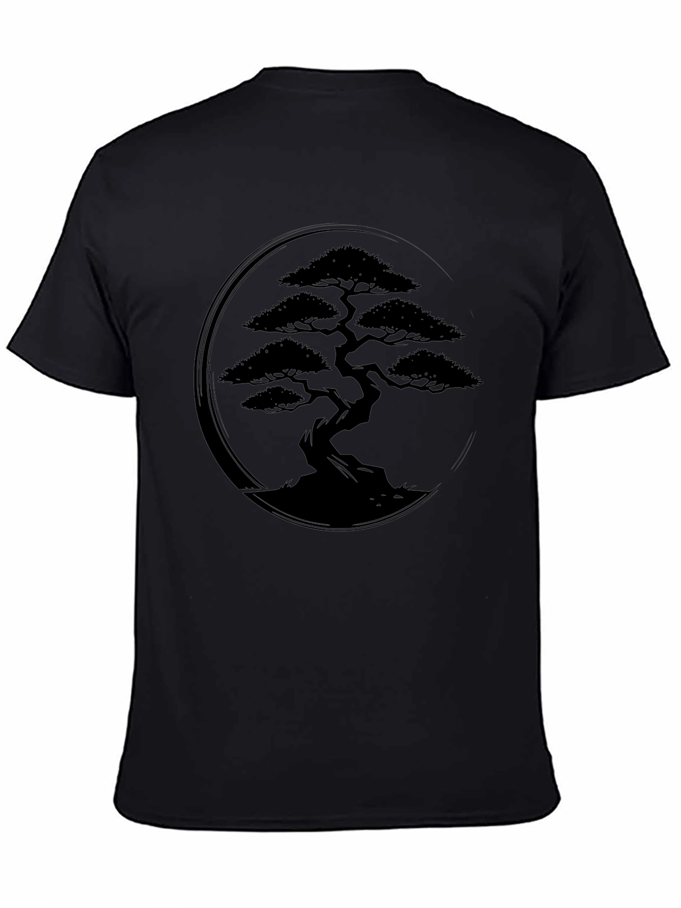 Bonsai Tree Graphic Tee - Zen Style Black T-Shirt
