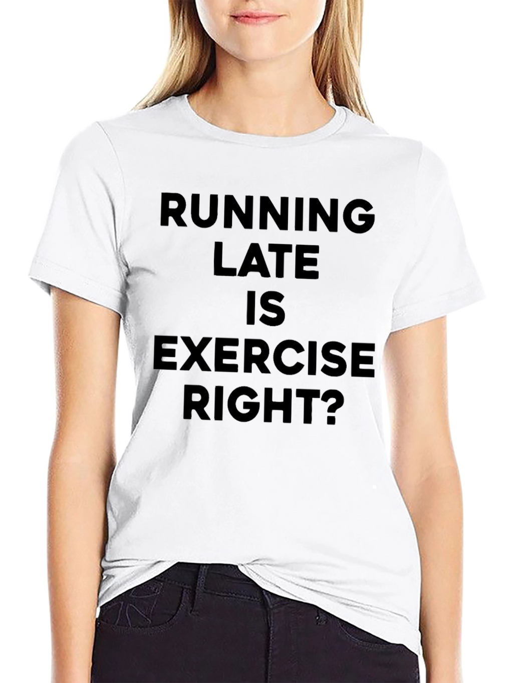 Running Late Exercise Funny Black T-Shirt
