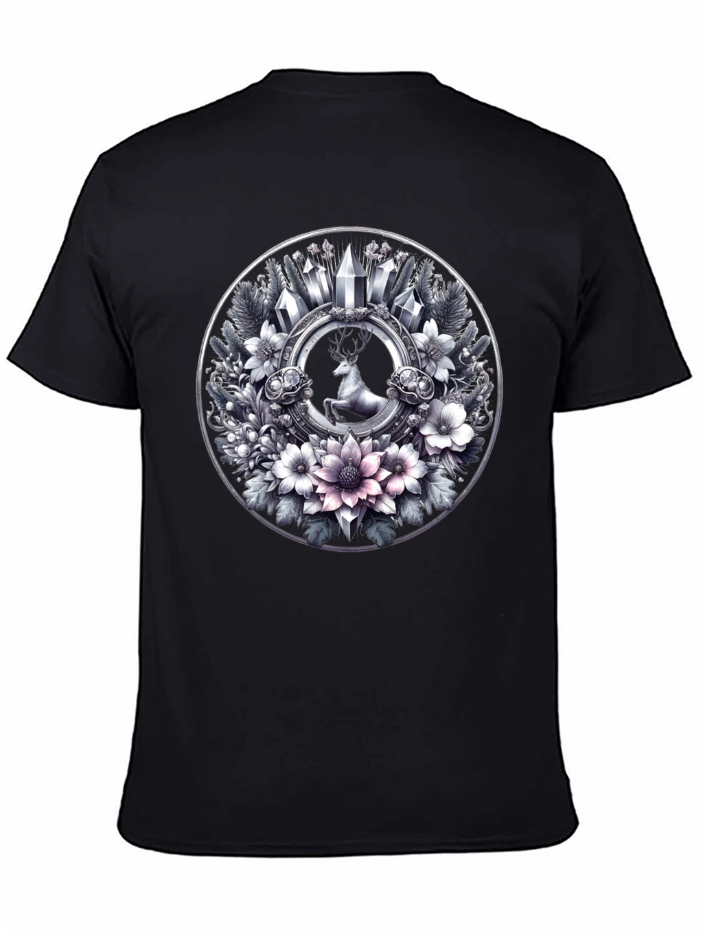 Deer & Floral Circle Graphic Tee