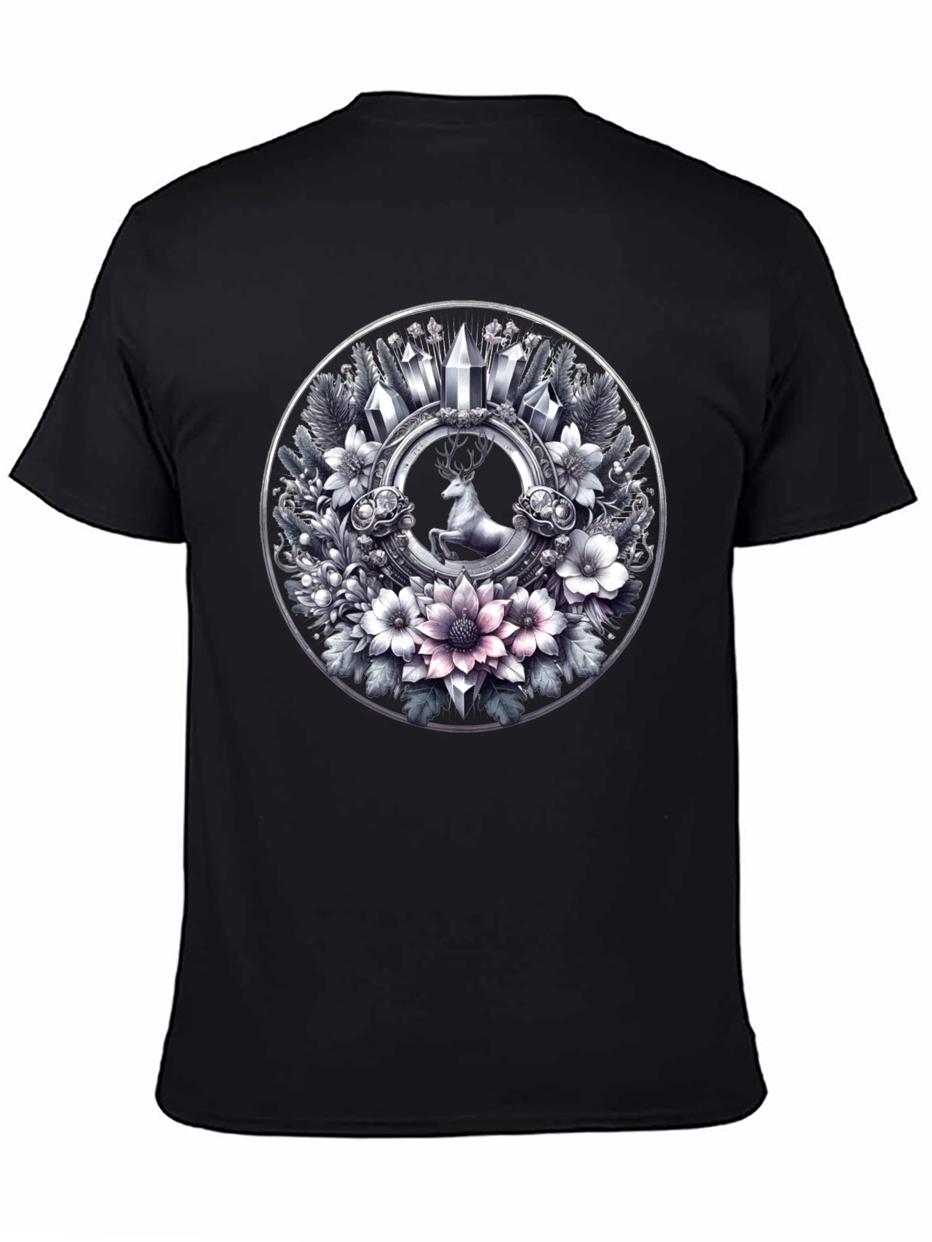Deer & Floral Circle Graphic Tee