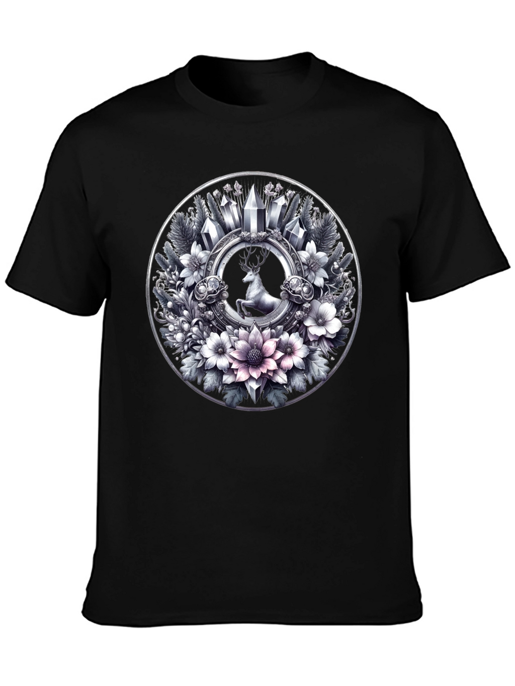 Deer & Floral Circle Graphic Tee