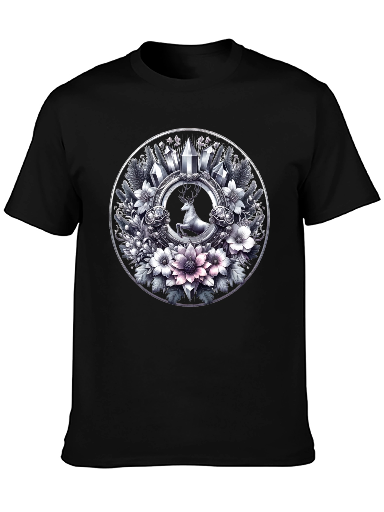 Deer & Floral Circle Graphic Tee