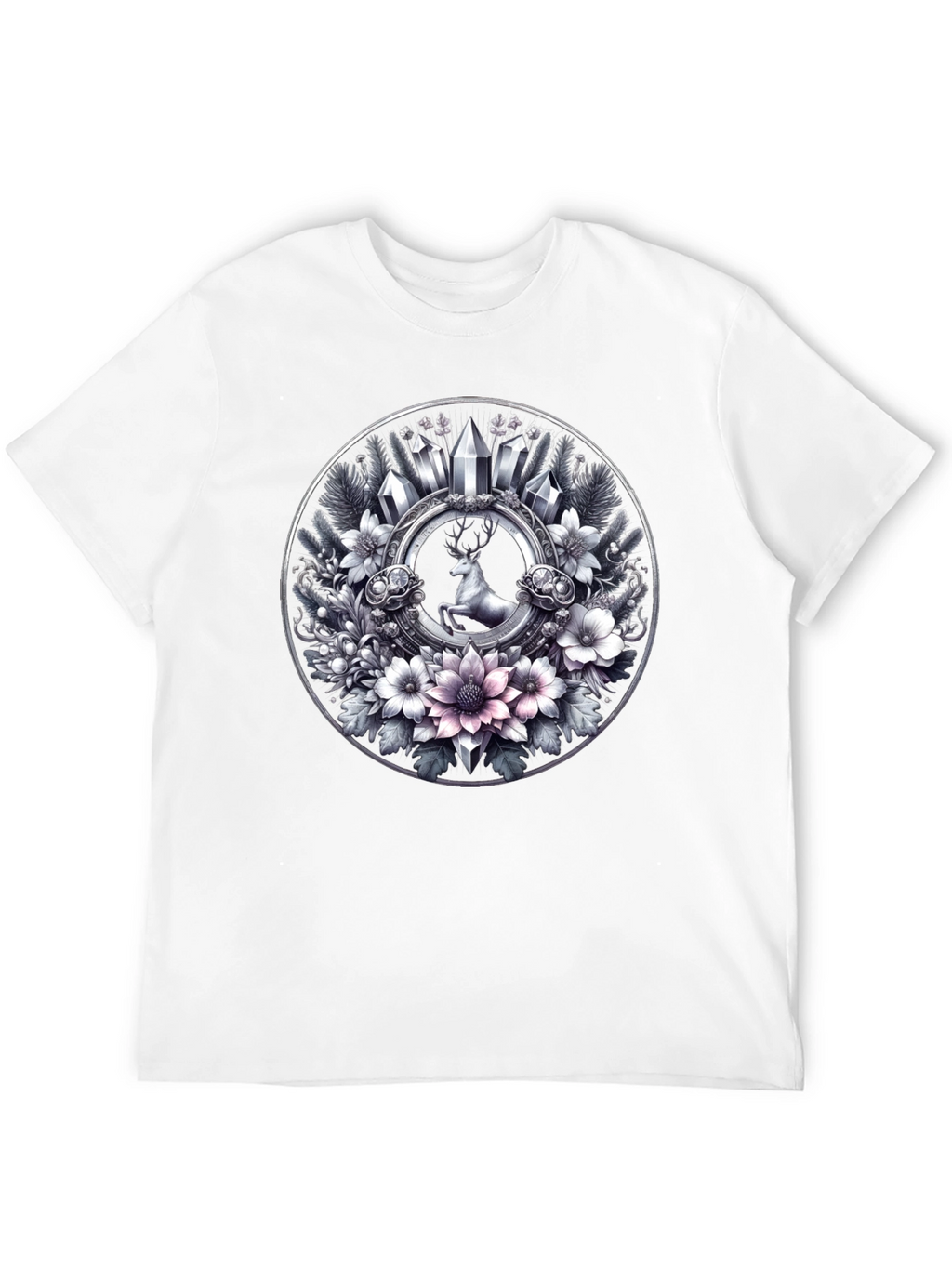 Deer & Floral Circle Graphic Tee