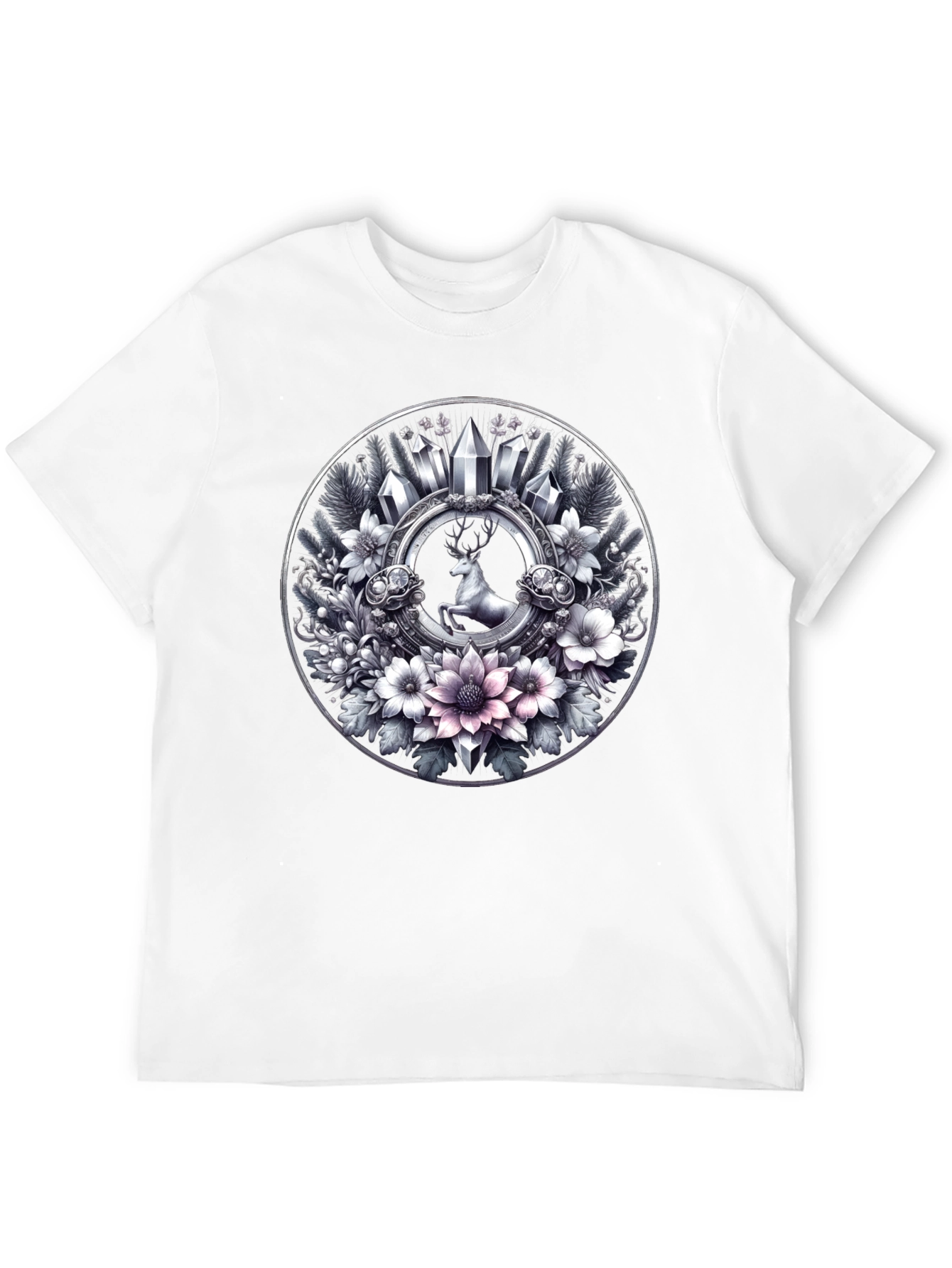 Deer & Floral Circle Graphic Tee