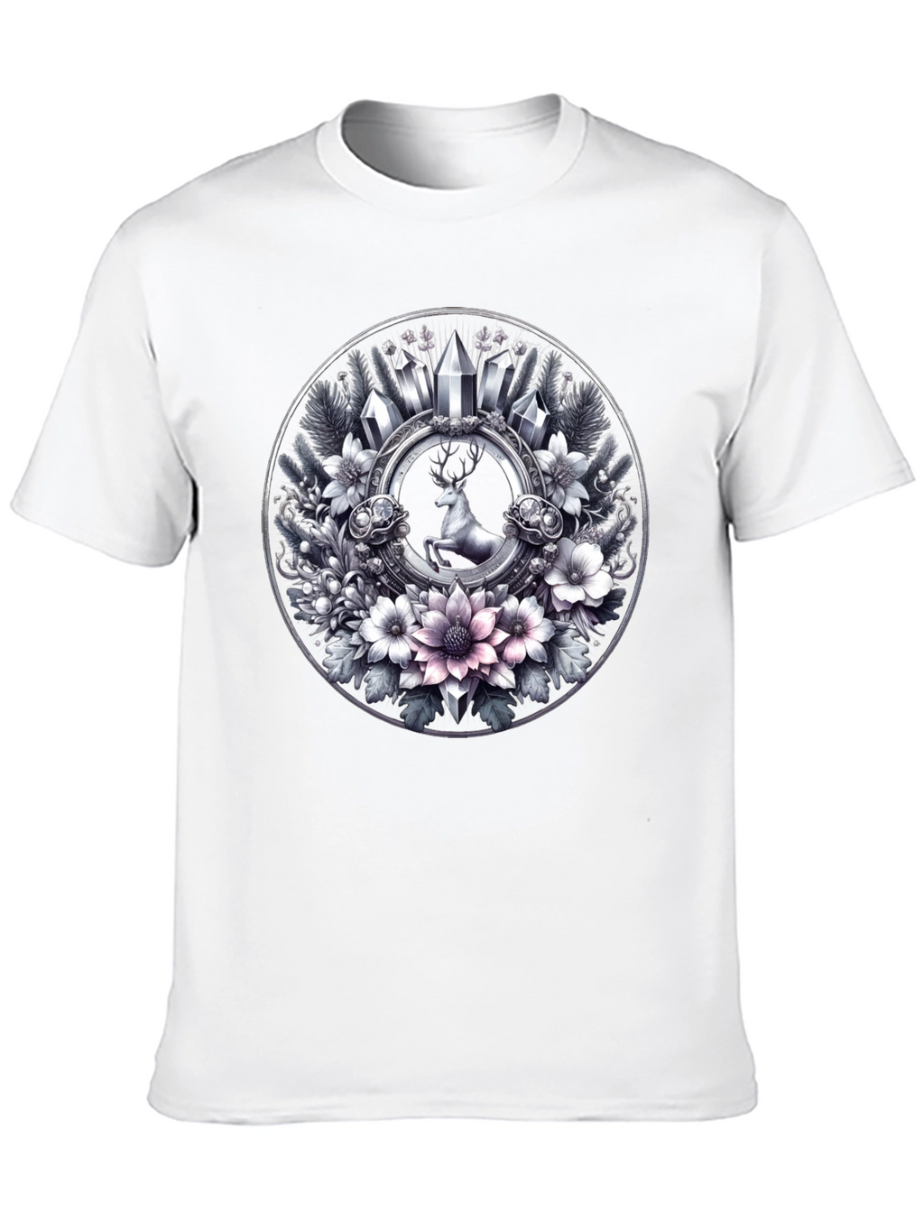 Deer & Floral Circle Graphic Tee