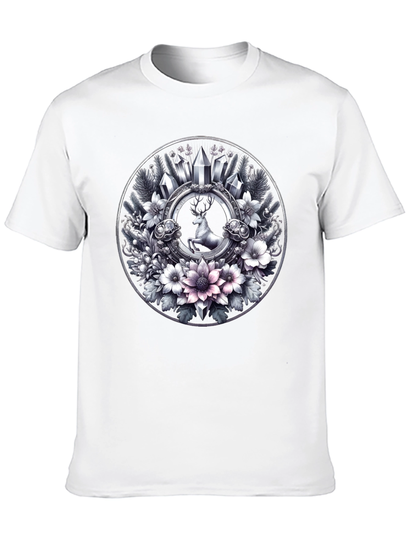 Deer & Floral Circle Graphic Tee