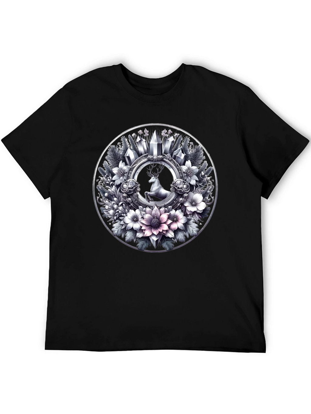 Deer & Floral Circle Graphic Tee