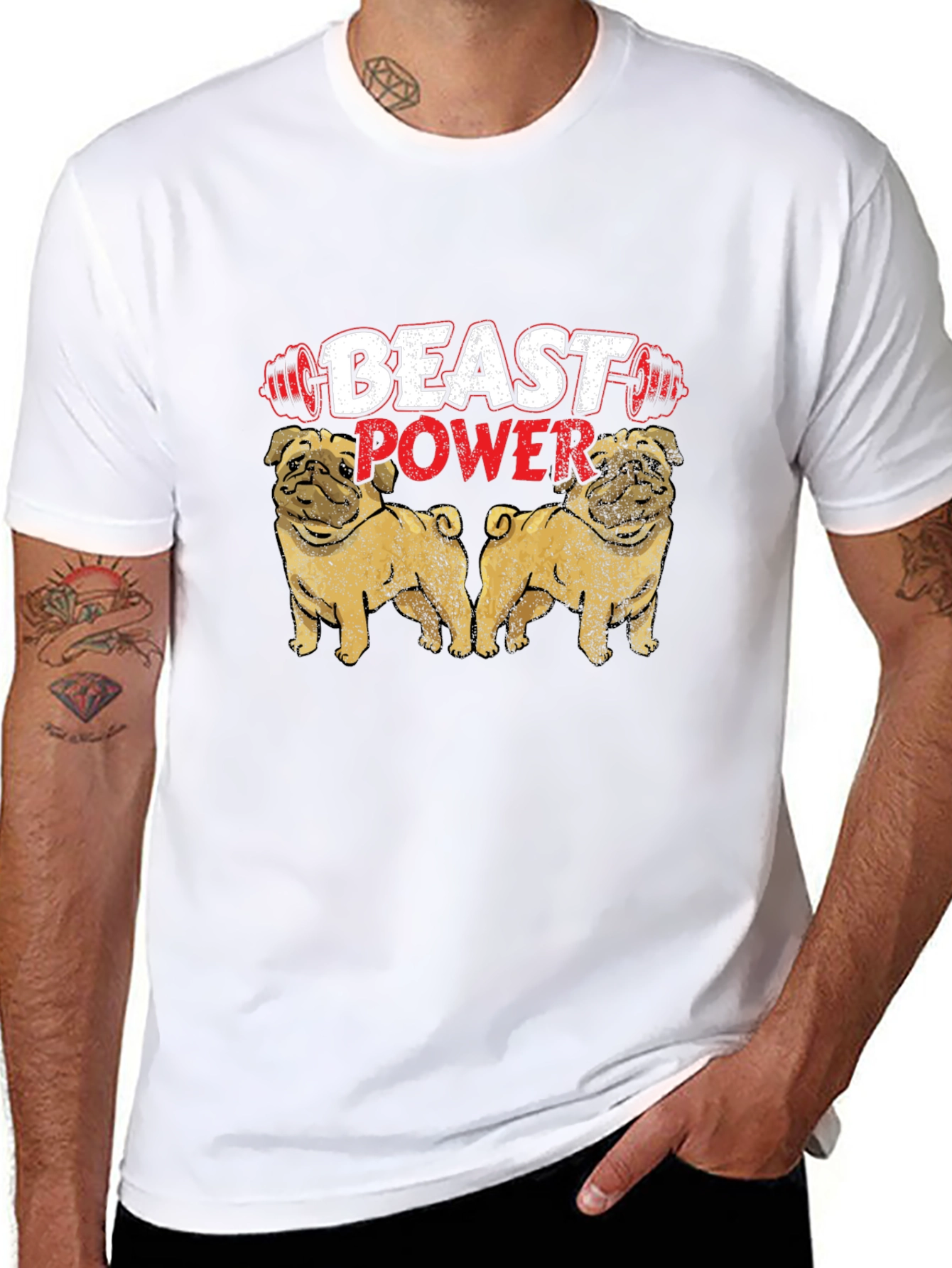 Beast Power Pug Graphic Tee