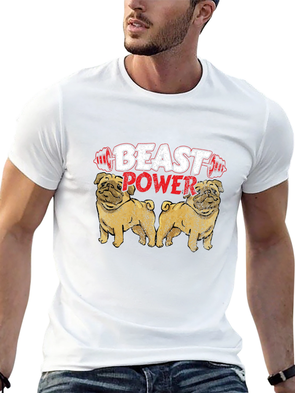 Beast Power Pug Graphic Tee
