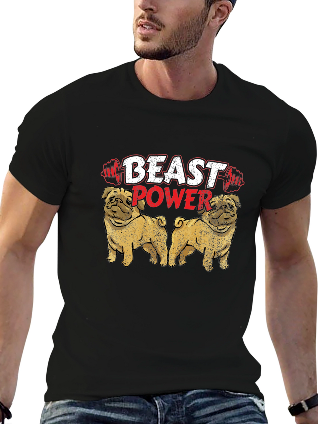 Beast Power Pug Graphic Tee