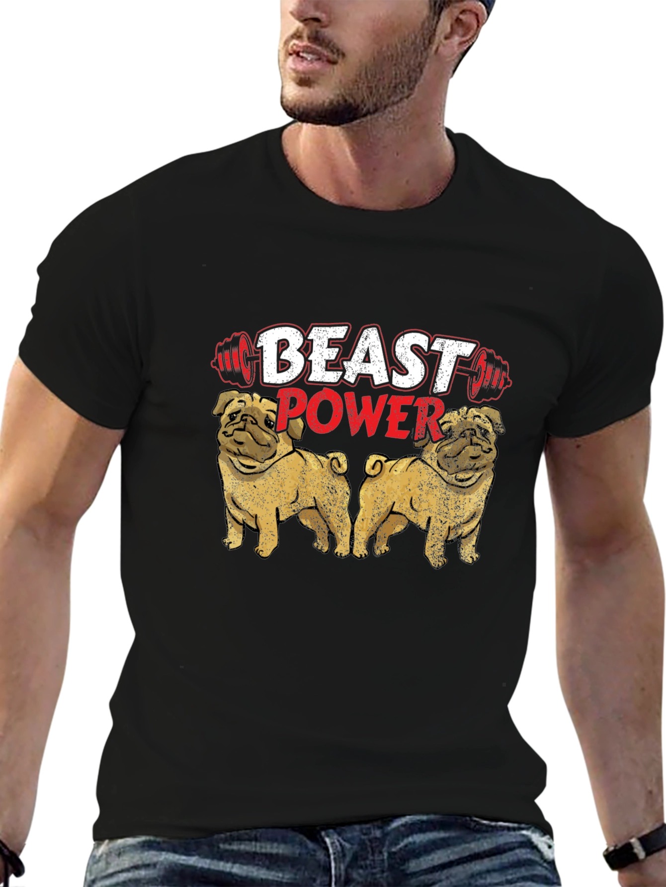 Beast Power Pug Graphic Tee