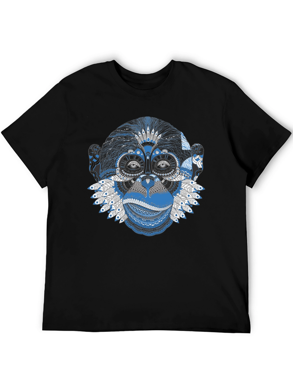 Tribal Monkey Graphic Tee - Black T-Shirt