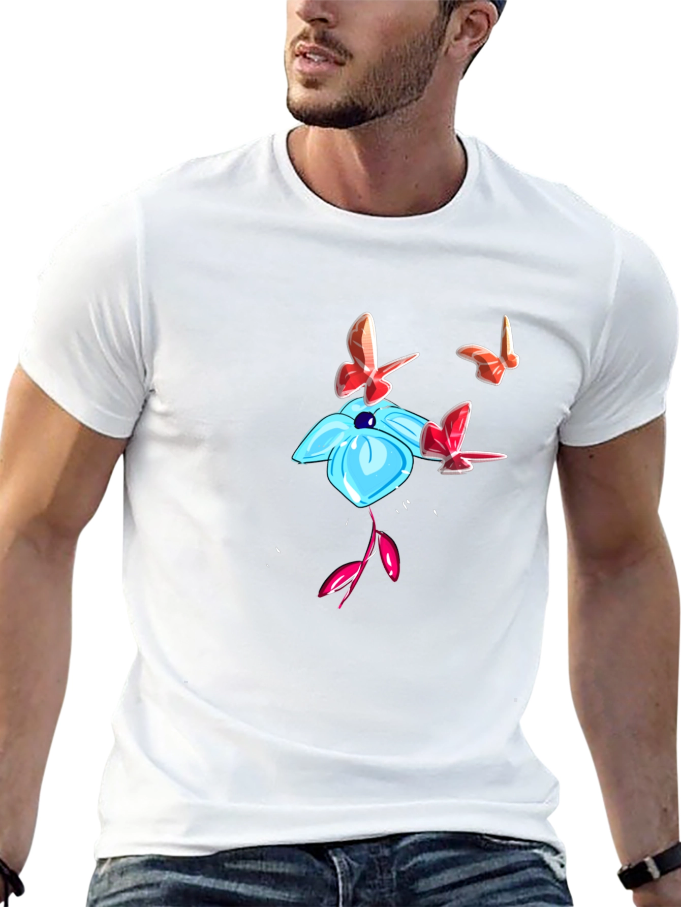 Floral Butterfly Graphic T-Shirt