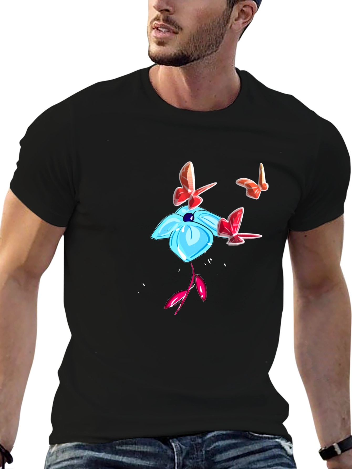 Floral Butterfly Graphic T-Shirt