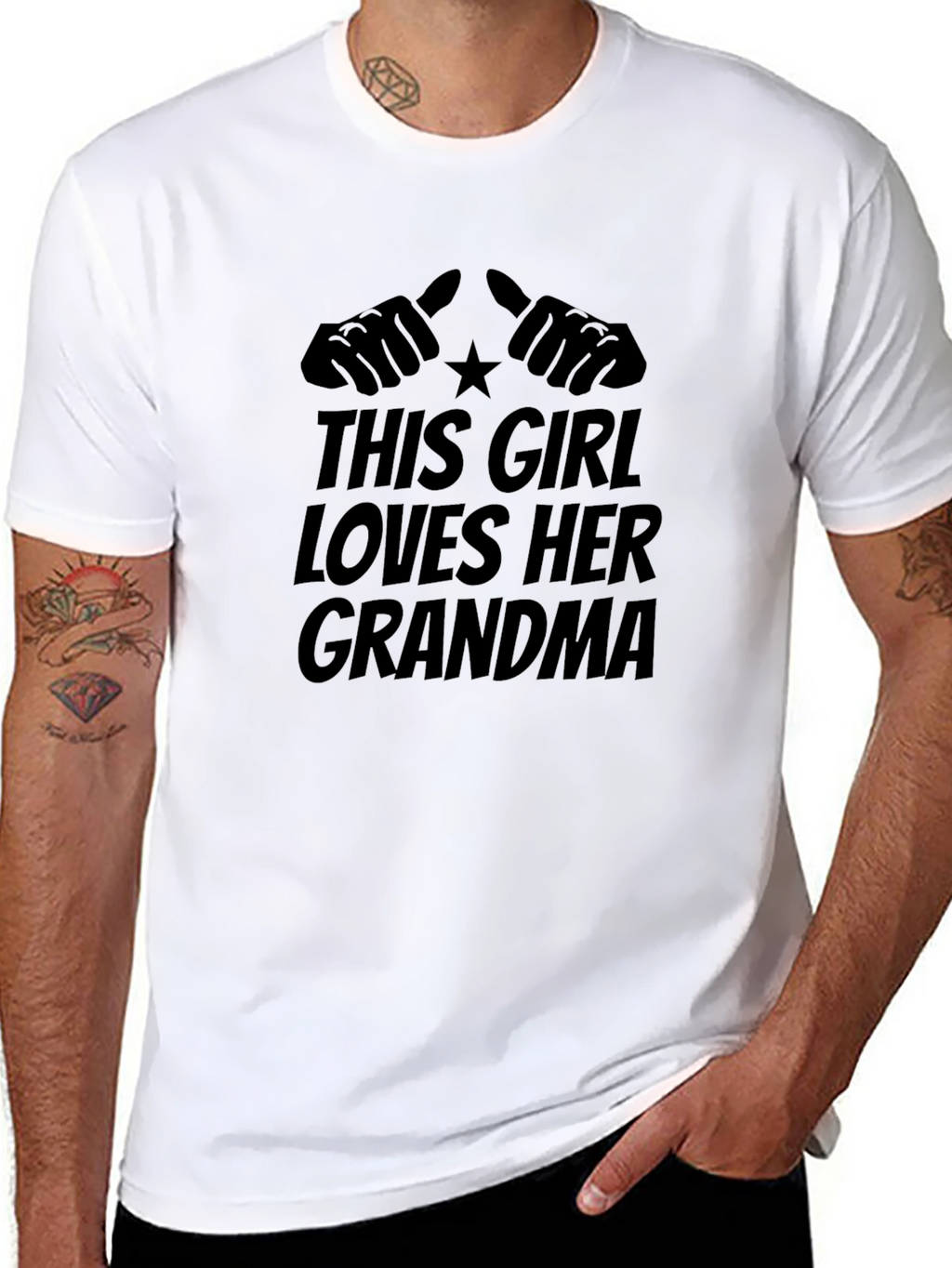This Girl Loves Her Grandma Black T-Shirt