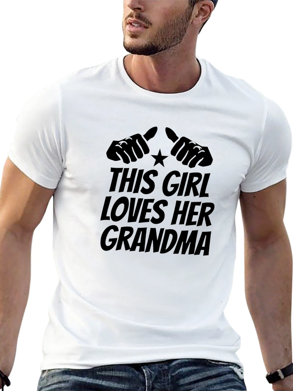 This Girl Loves Her Grandma Black T-Shirt