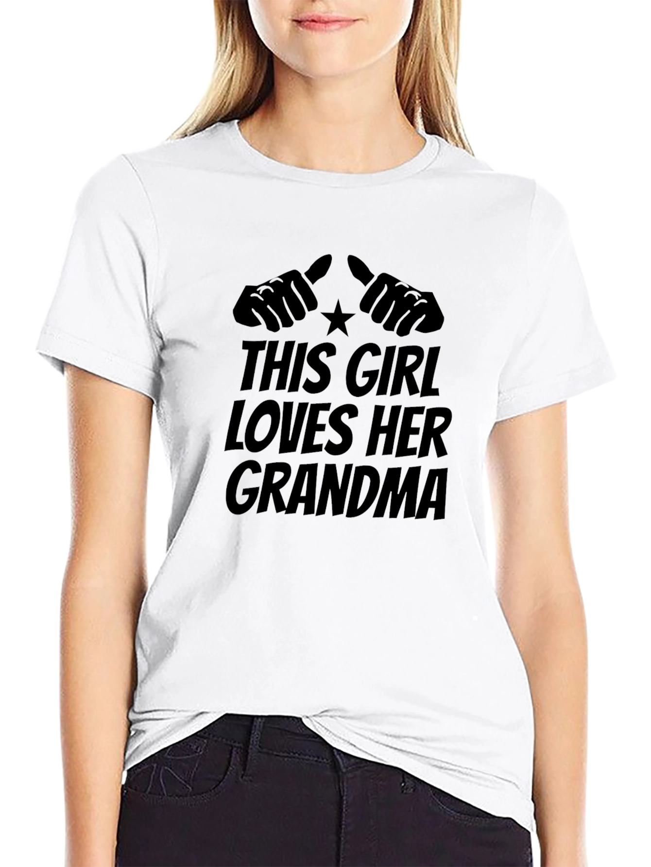 This Girl Loves Her Grandma Black T-Shirt