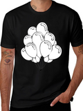 Balloon Graphic Tee - Black Cotton Shirt